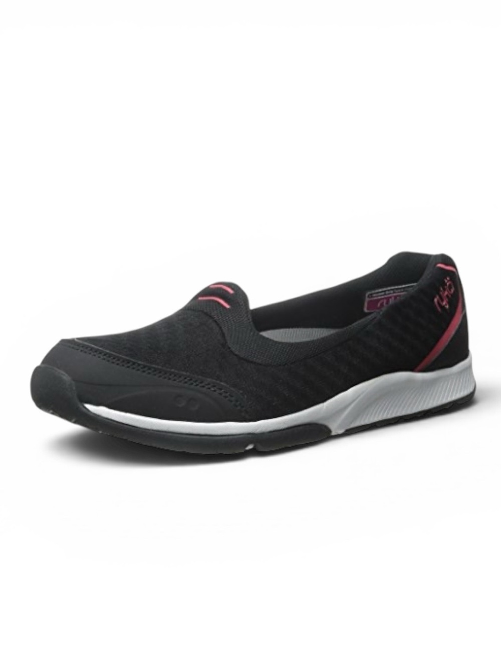 Ryka Flutter Slip On Walking Shoes Black Pink Comfort Sneakers US 11